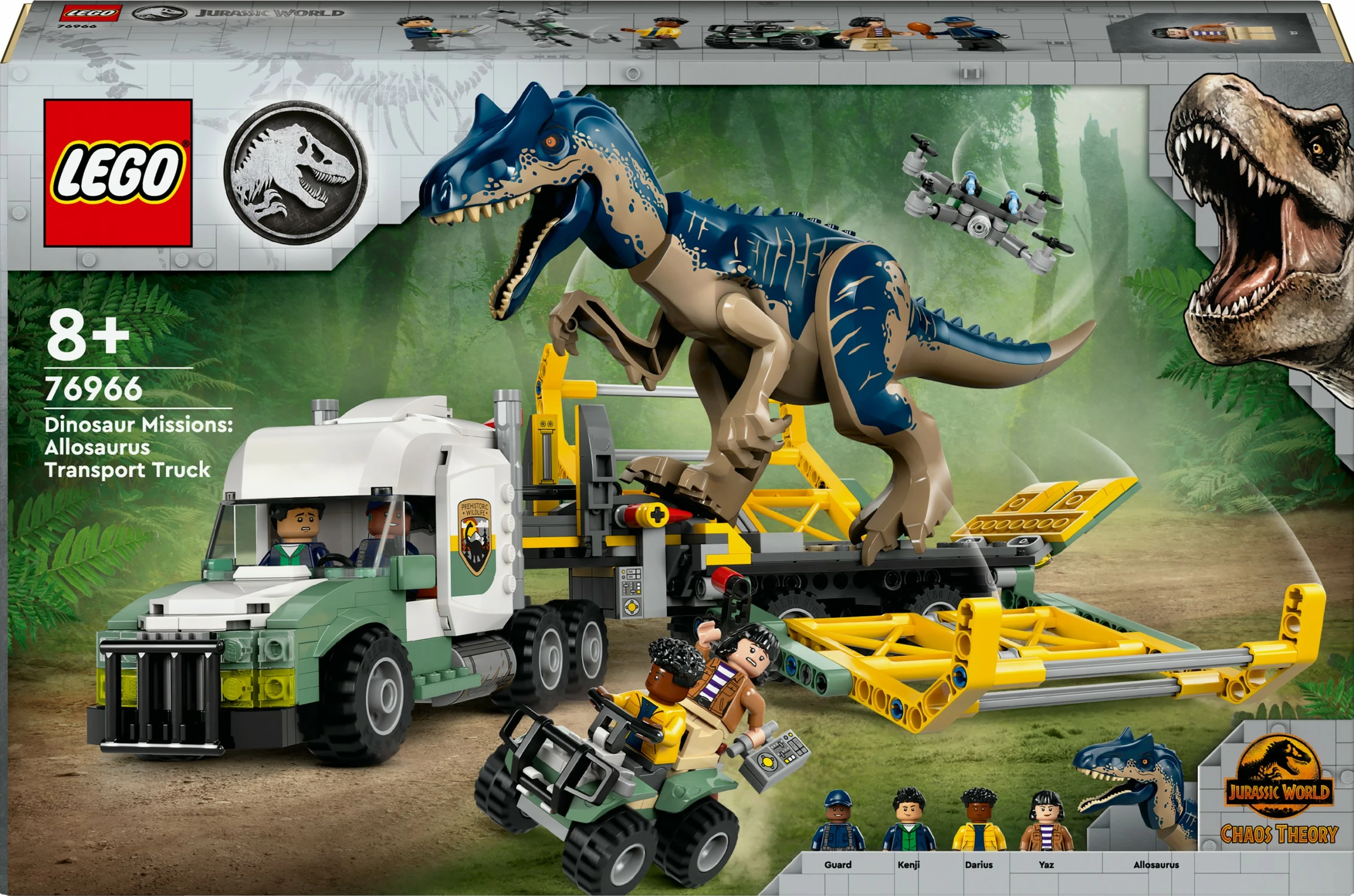 Set za gradnjo Allosaurus Transporter LEGO Jurassic World 76966, 588 kosov, večbarven