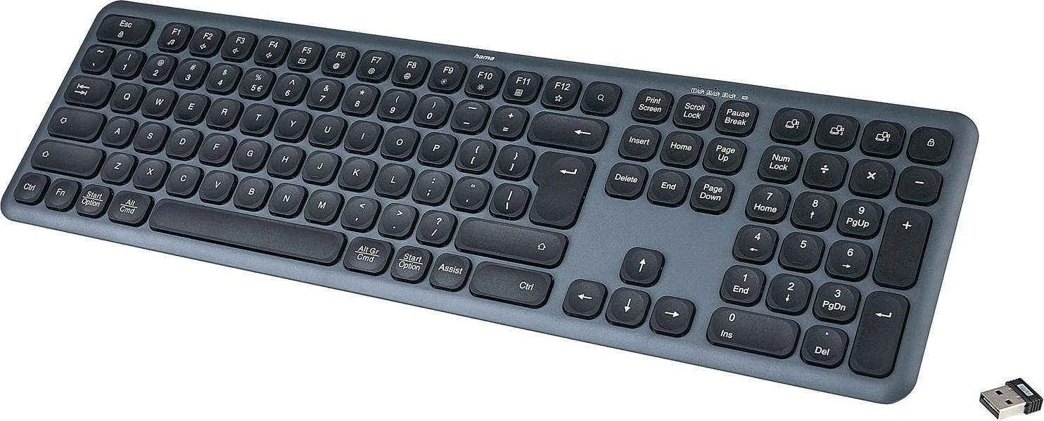 Brezžična večnaprava tipkovnica Hama WK-550, črna