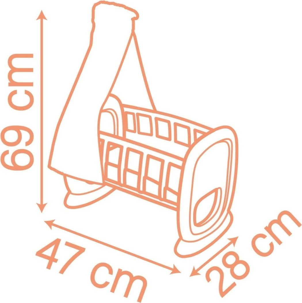 Igralna posteljica Smoby Baby Nurse 7600220391, iz reciklirane plastike, rjava/roza/bela
