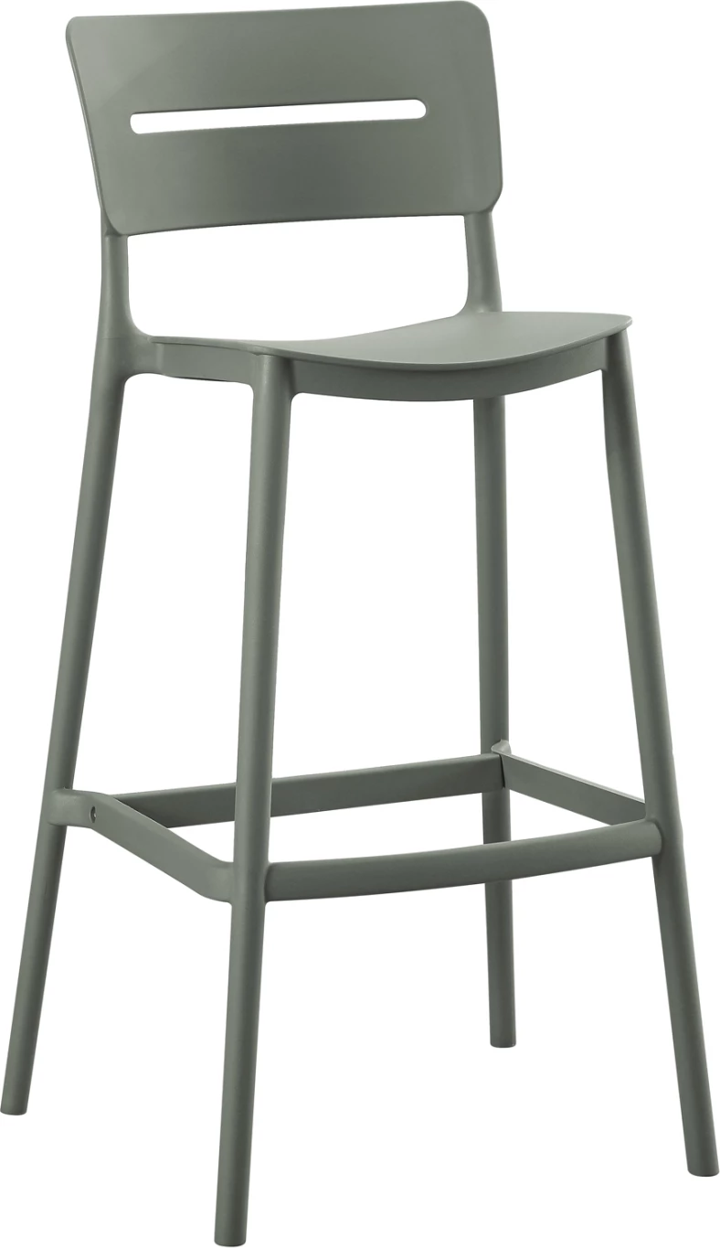 Barski stol iz polipropilena SNOD2 FH6100.05 olivno zelene barve 37,2x50x101,5H cm