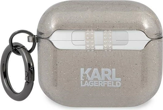 Ovitek z bleščicami Karl's Head za AirPods 3, Karl Lagerfeld KLA3UKHGK, črno
