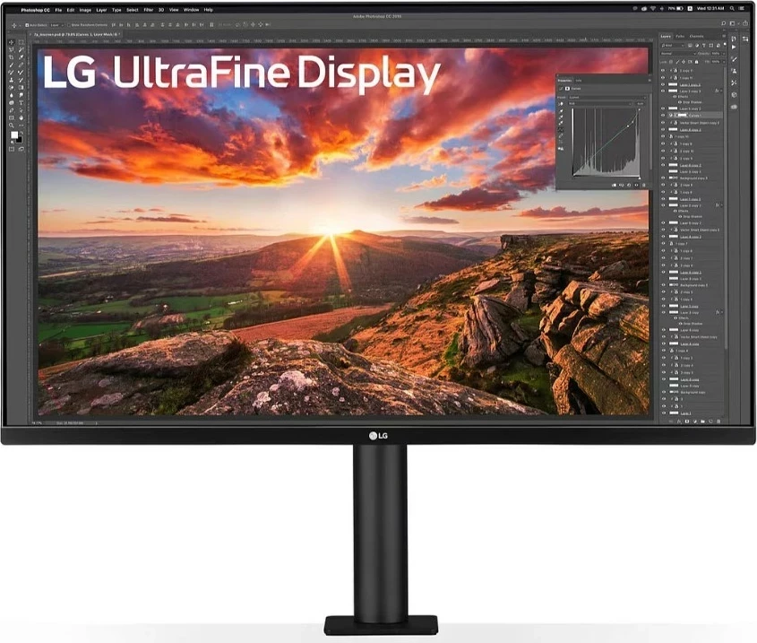31-palčni 4K IPS zaslon, ergonomski zaslon LG UltraFine Ergo 32UN880K-B, črn