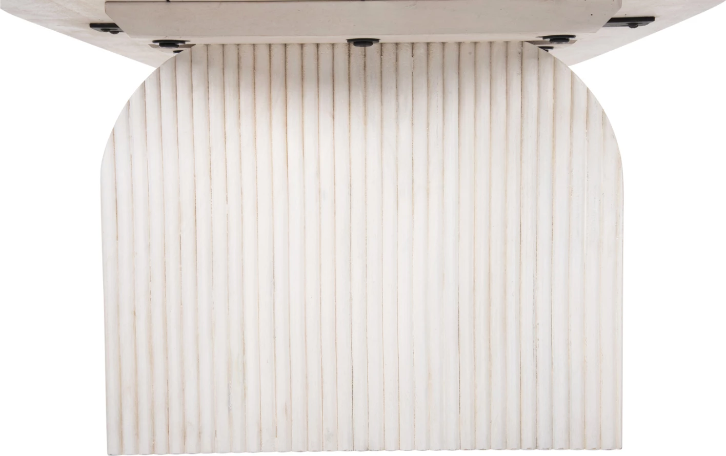 Ovalna klubska miza HONKY FH9691 iz masivnega mangovega lesa v beli barvi 120x60x40H cm