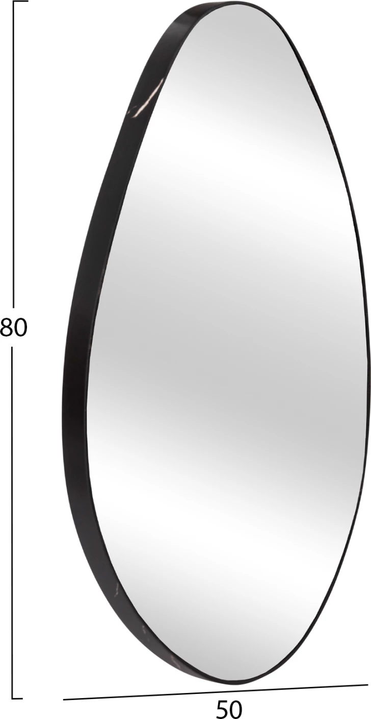 Stensko ogledalo kaplja FH4488.01 MDF okvir v barvi črnega marmorja 50x80H cm