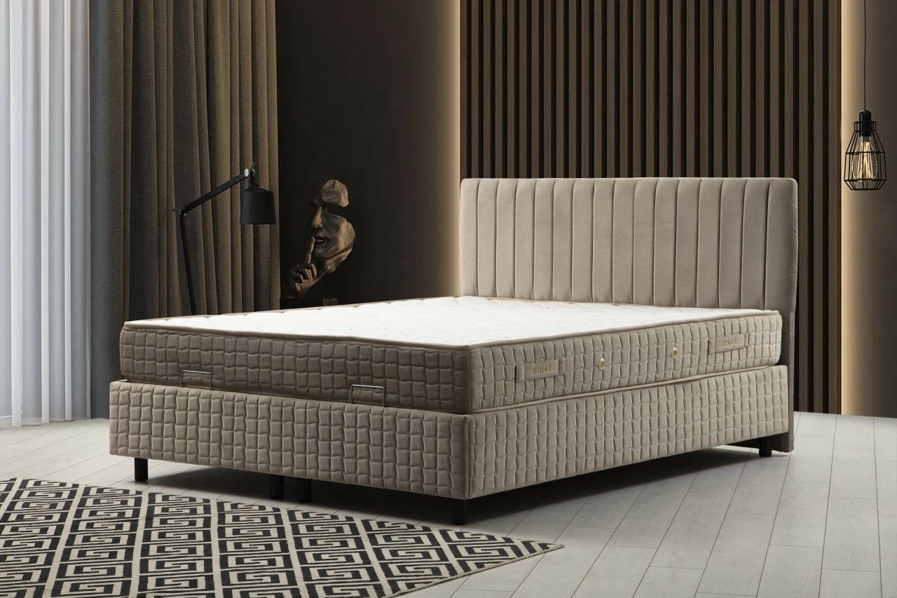 Set vzmetnice, podnožja in posteljnega okvirja, rjava, 120x200, Skye Decor