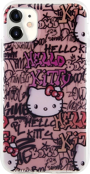Zaščitna ovitek Hello Kitty IML Tags Graffiti za iPhone 11/XR, roza