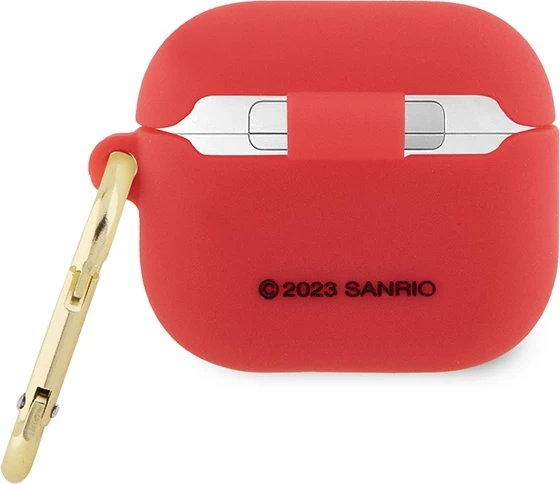 Ovitek za AirPods 3 Hello Kitty, silikonski 3D, z obročkom, rdeč