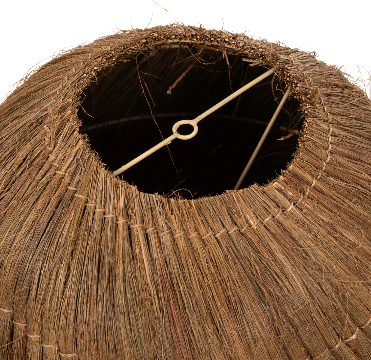 Stropna viseča svetilka iz Rayung trave v rjavi barvi Φ46x40-141Hcm