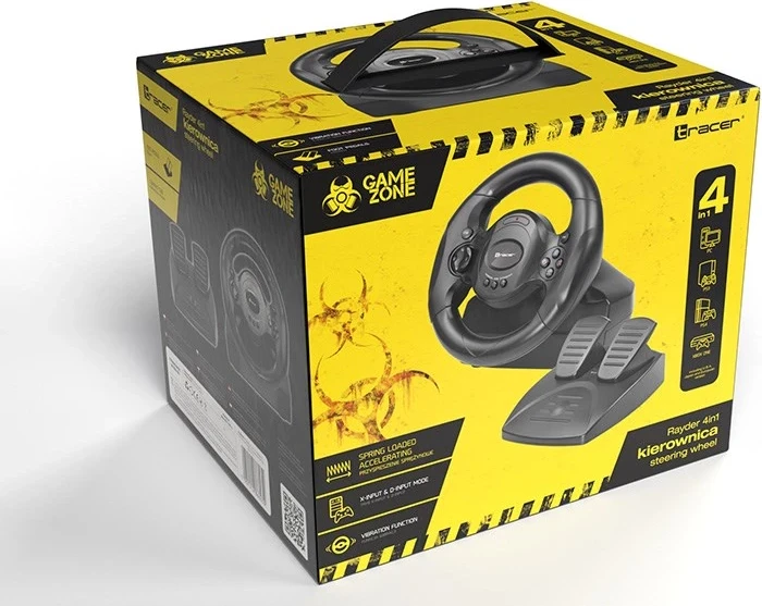 Volan Tracer Rayder 4 v 1 za PC, PS4, PS3, Xbox One, črn