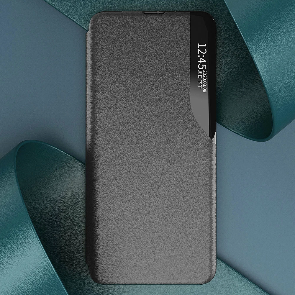 Ovitek Eco Leather View Hurtel za Xiaomi Redmi Note 11 Pro+ 5G / 11 Pro 5G / Mi 11i HyperCharge / Poco X4 NFC 5G, črn