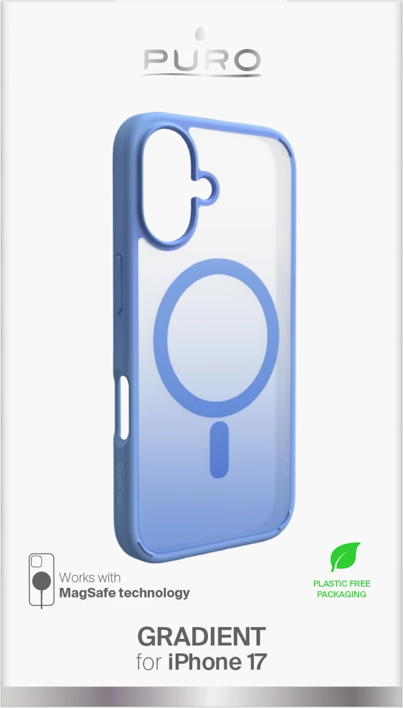Ovitek Gradient Puro za iPhone 17, MagSafe, TPU, modre barve
