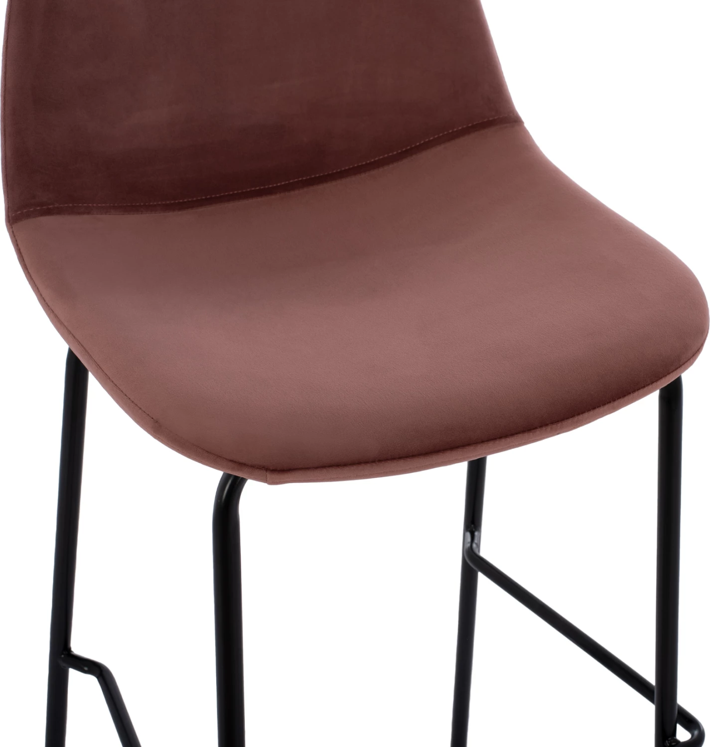 VINCENT stol iz žameta v prašno roza barvi in kovinskem okvirju FH8579.12 56,5Χ47Χ106 cm, set 4 kosov