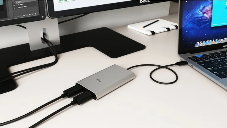 Video adapter za dva DisplayPorta, I-Tec TB3 Dual DP, Thunderbolt 3, siv