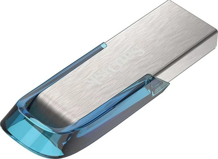 USB pomnilnik SanDisk Ultra Flair 128 GB, USB Type-A 3.2 Gen 1, moder in srebrn