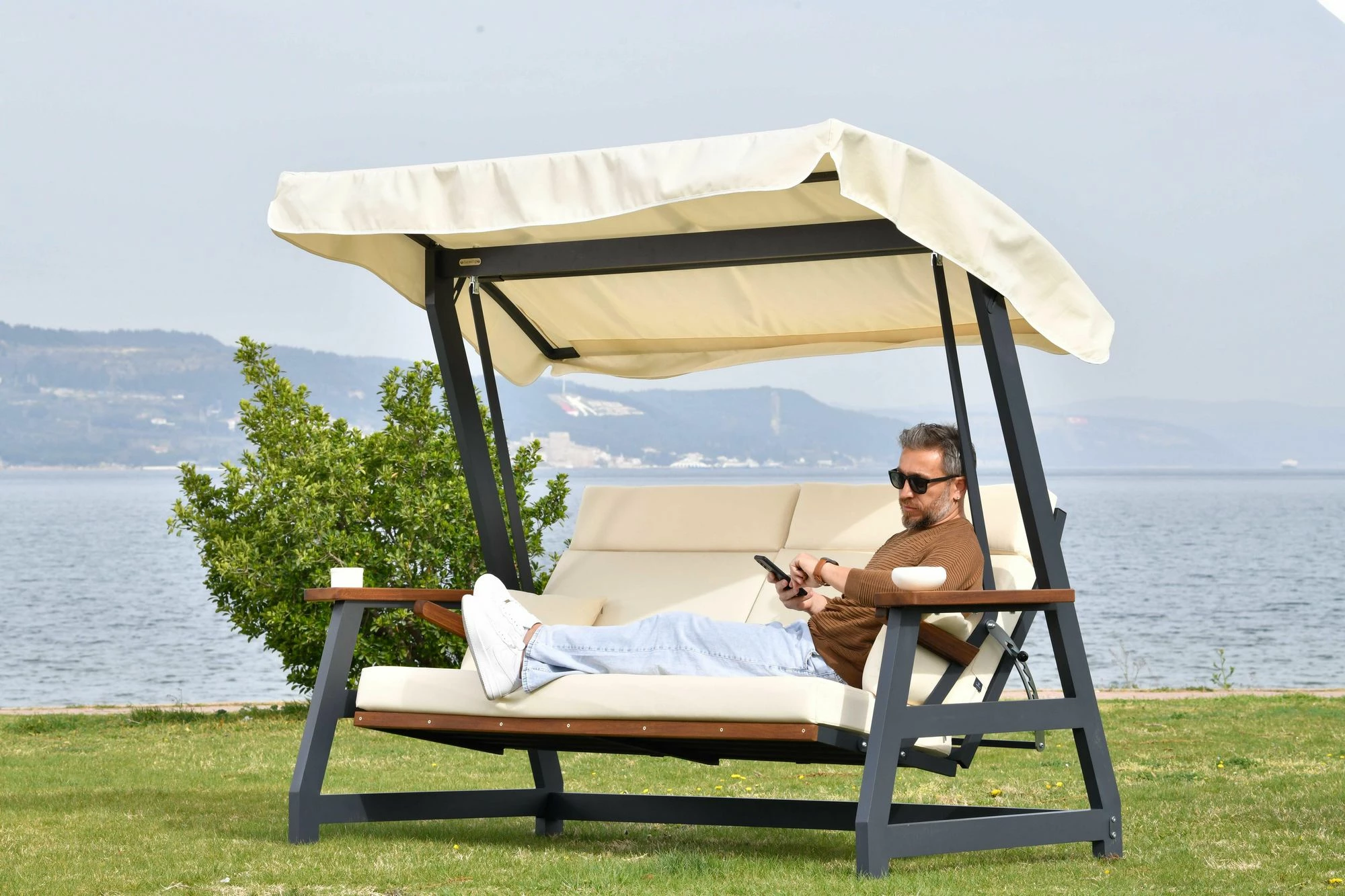 Ljuljavka za vrt, trosede, Skye Decor Nova 2400, bež