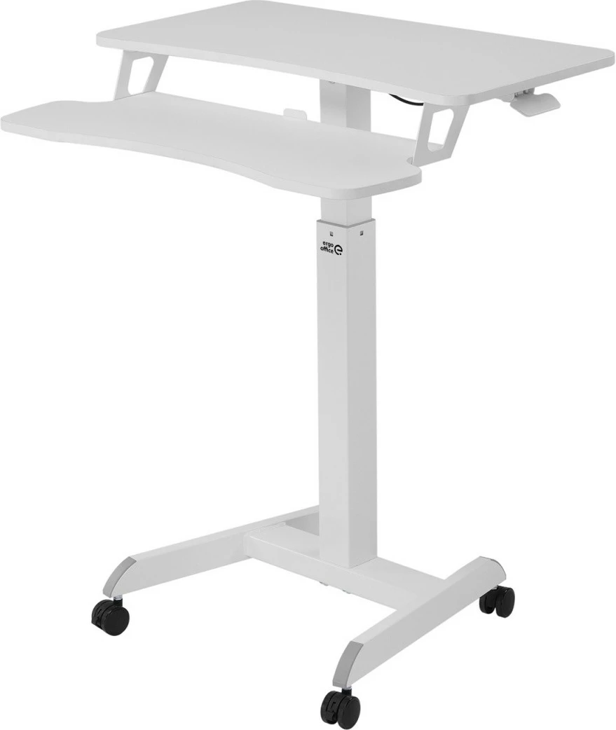 Mobilna delovna miza z nastavitvijo višine, Maclean Ergo Office ER-444W, bela