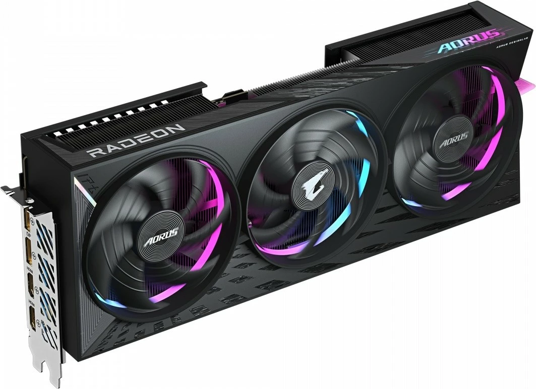 Grafična kartica Radeon RX 9070 XT AORUS ELITE Gigabyte, 16 GB GDDR6, 256-bit, 3 ventilatorji, črna