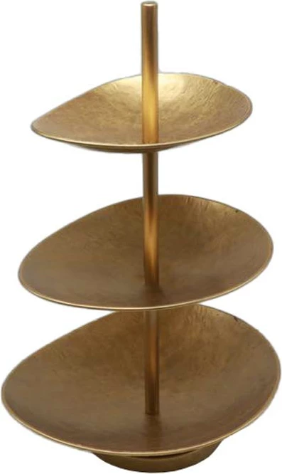 Stojalo za serviranje, kovinsko, kovinsko zlato, 32x27,5x49 cm