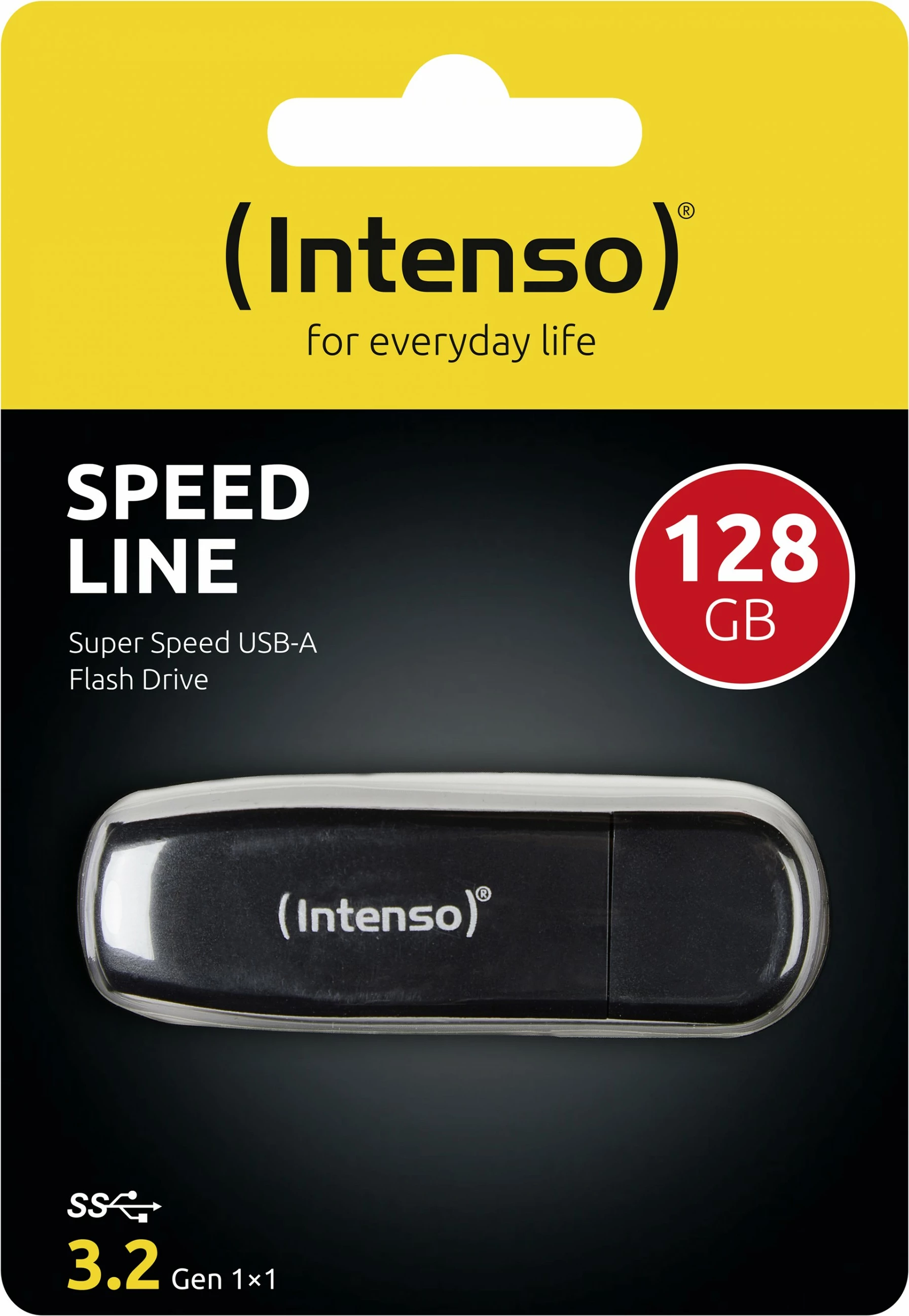 USB z visoko zmogljivostjo Intenso Speed Line 128 GB, USB Type-A, 3.2 Gen 1, črn