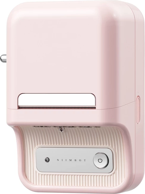 Prenosni termični tiskalnik nalepk, NIIMBOT B21S, 203 dpi, širina role 20–48 mm, Bluetooth, USB-C, baterija 1200 mAh, rožnat