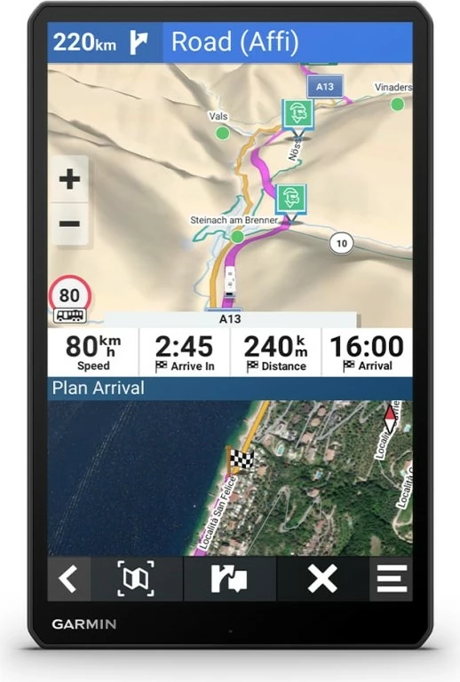 Navigacijska naprava, Garmin 1095, 32 GB, zaslon 10,1", črna