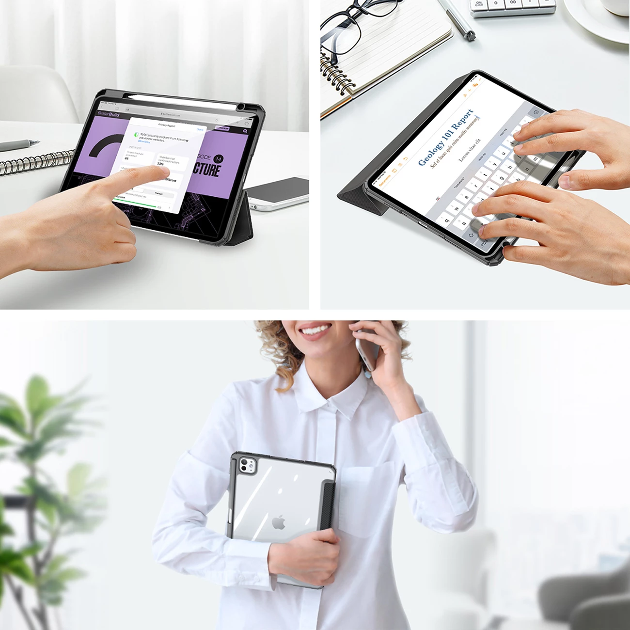 Ovitek za iPad Pro 11\" (2024), s stojalom, Dux Ducis Toby, črn