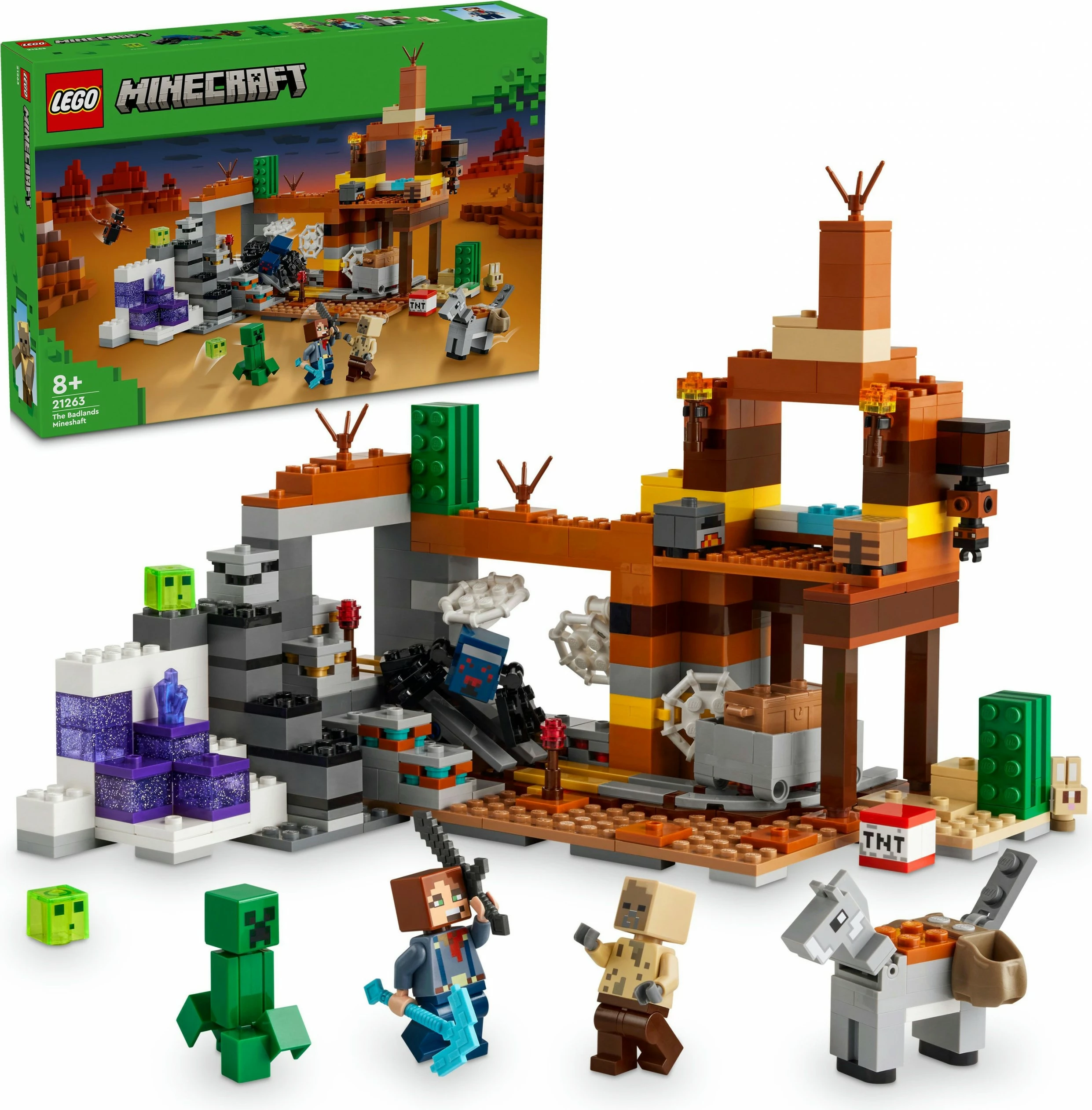 Gradbeni set LEGO Minecraft 21263 The Badlands Mineshaft, večbarven