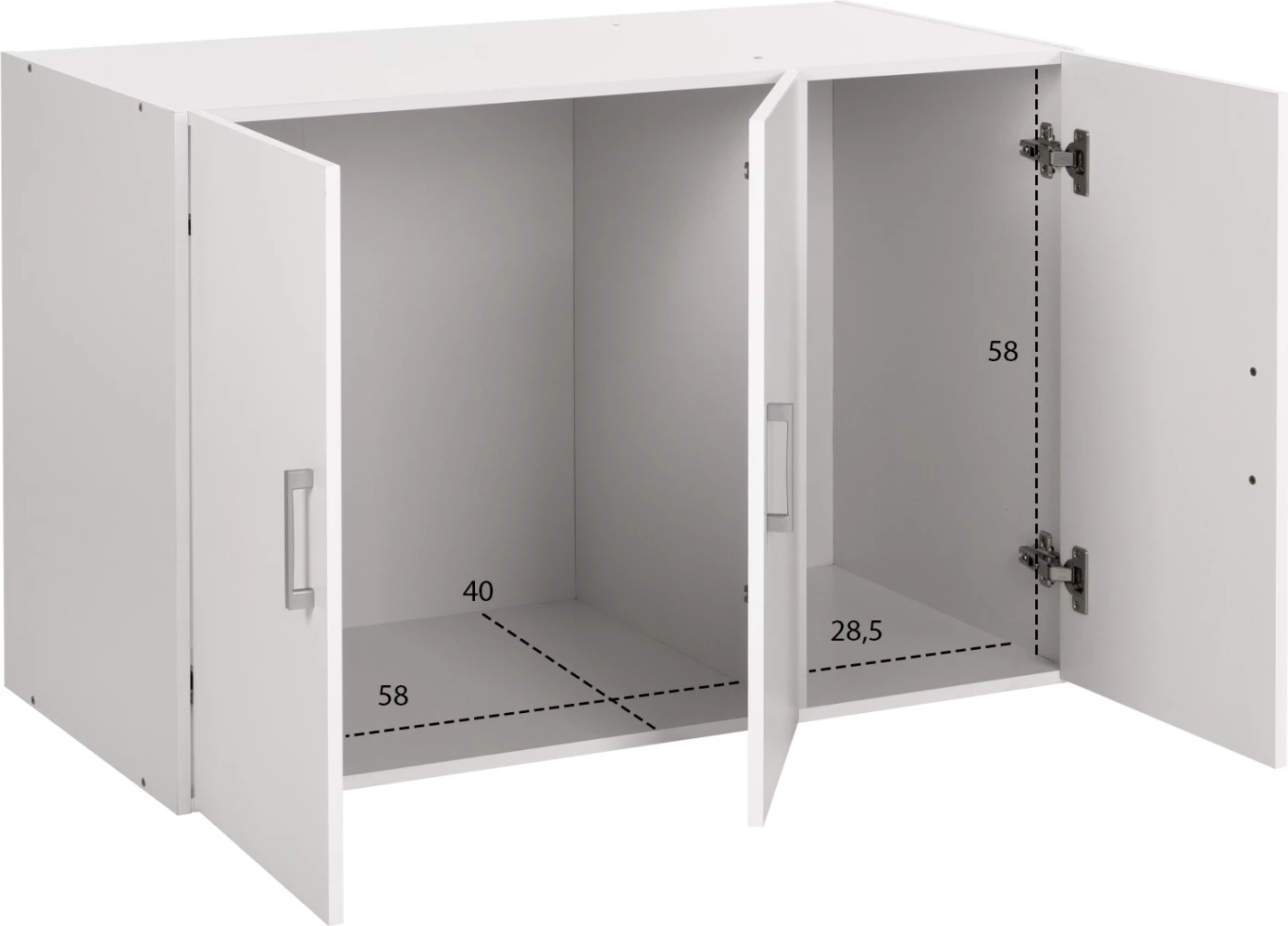 Zgornja omara za 3-delno garderobno omaro ALIVIA FH351.05 melamin v beli barvi 90,2x42x60H cm