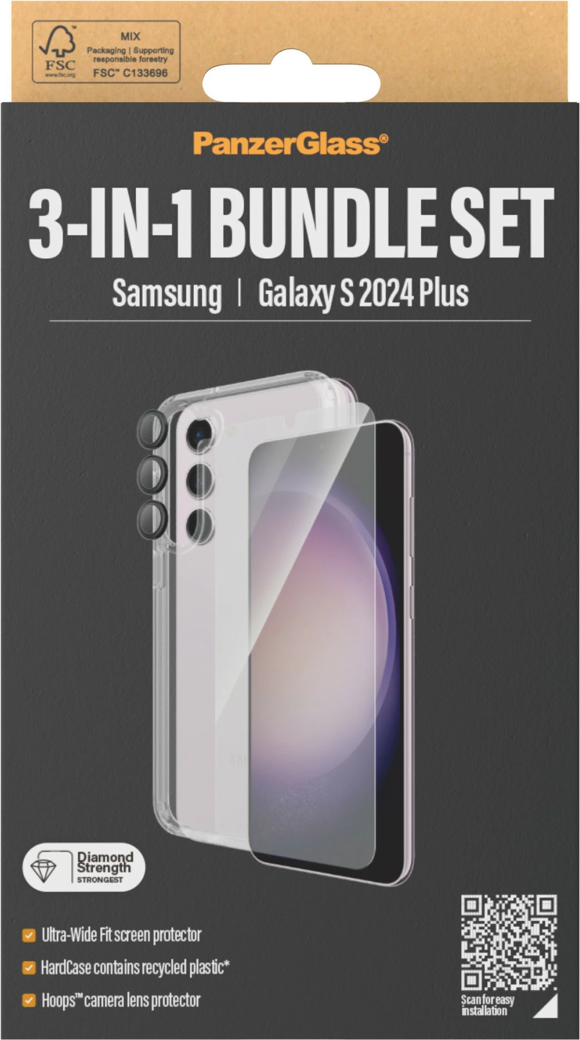 Prozoren ovitek PanzerGlass 3-v-1 za Samsung Galaxy S24 Plus