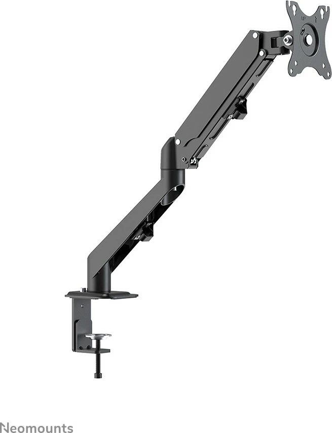 Nastavljiv kroglični nosilec za monitor z gasnim vzmetjo Neomounts DS70-700BL1, 17–27 inčev, s sponko, črn
