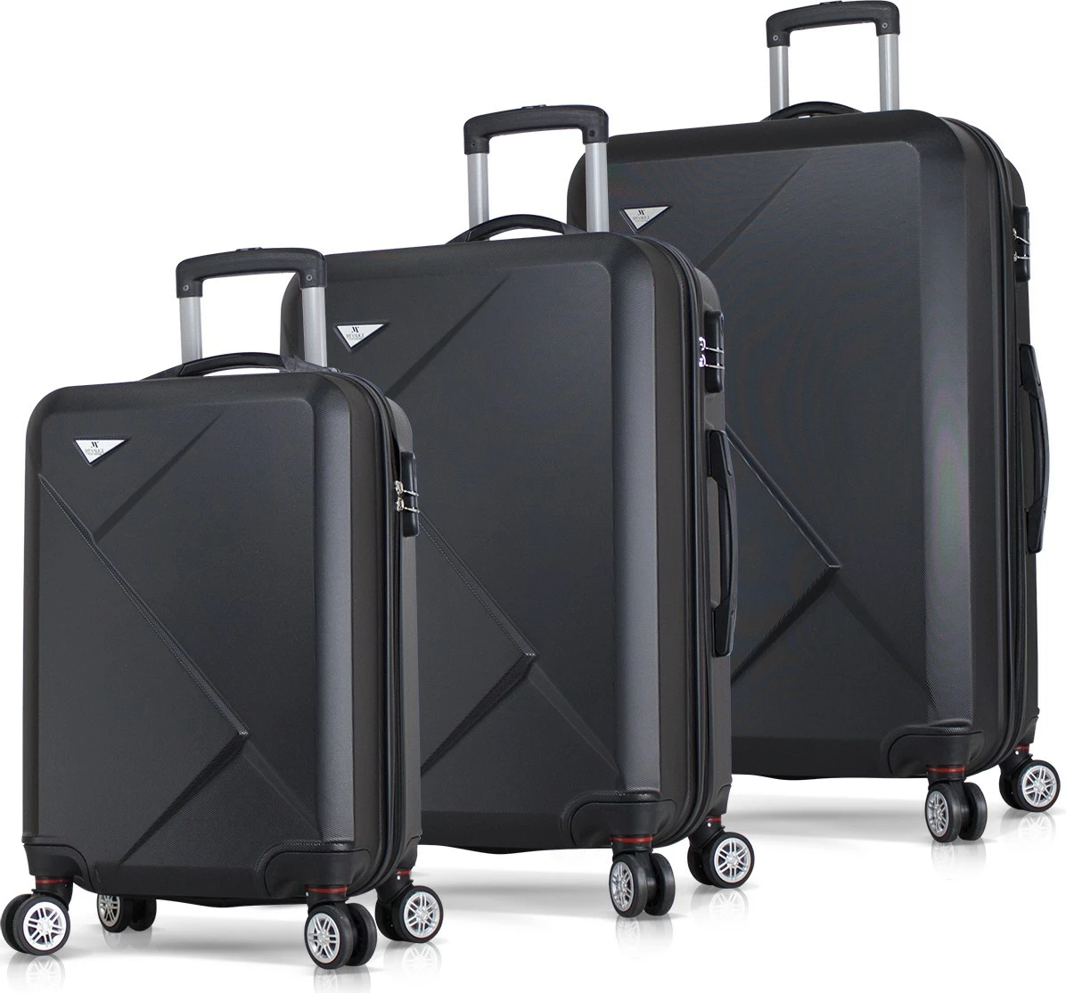 Set potovalnih kovčkov (3 kosi), črn, Zoozie Bags, 8008