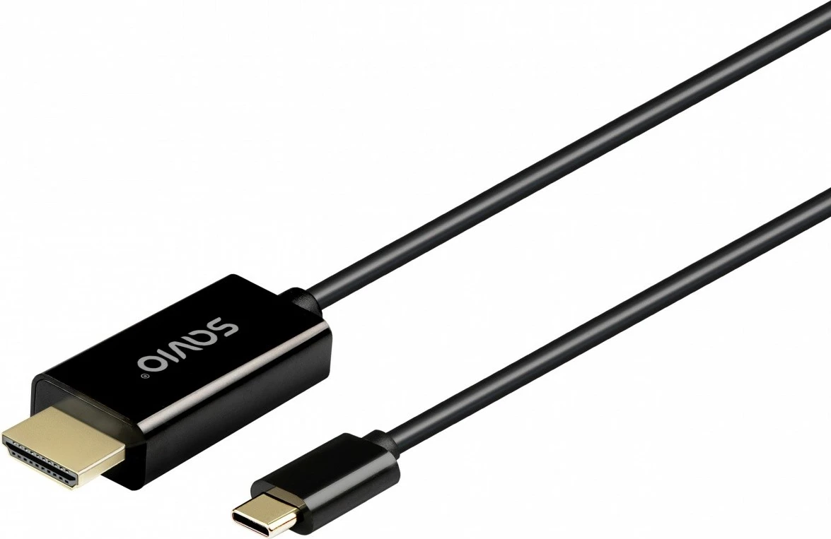 USB-C na HDMI kabel Savio CL-190, 1 m, črn