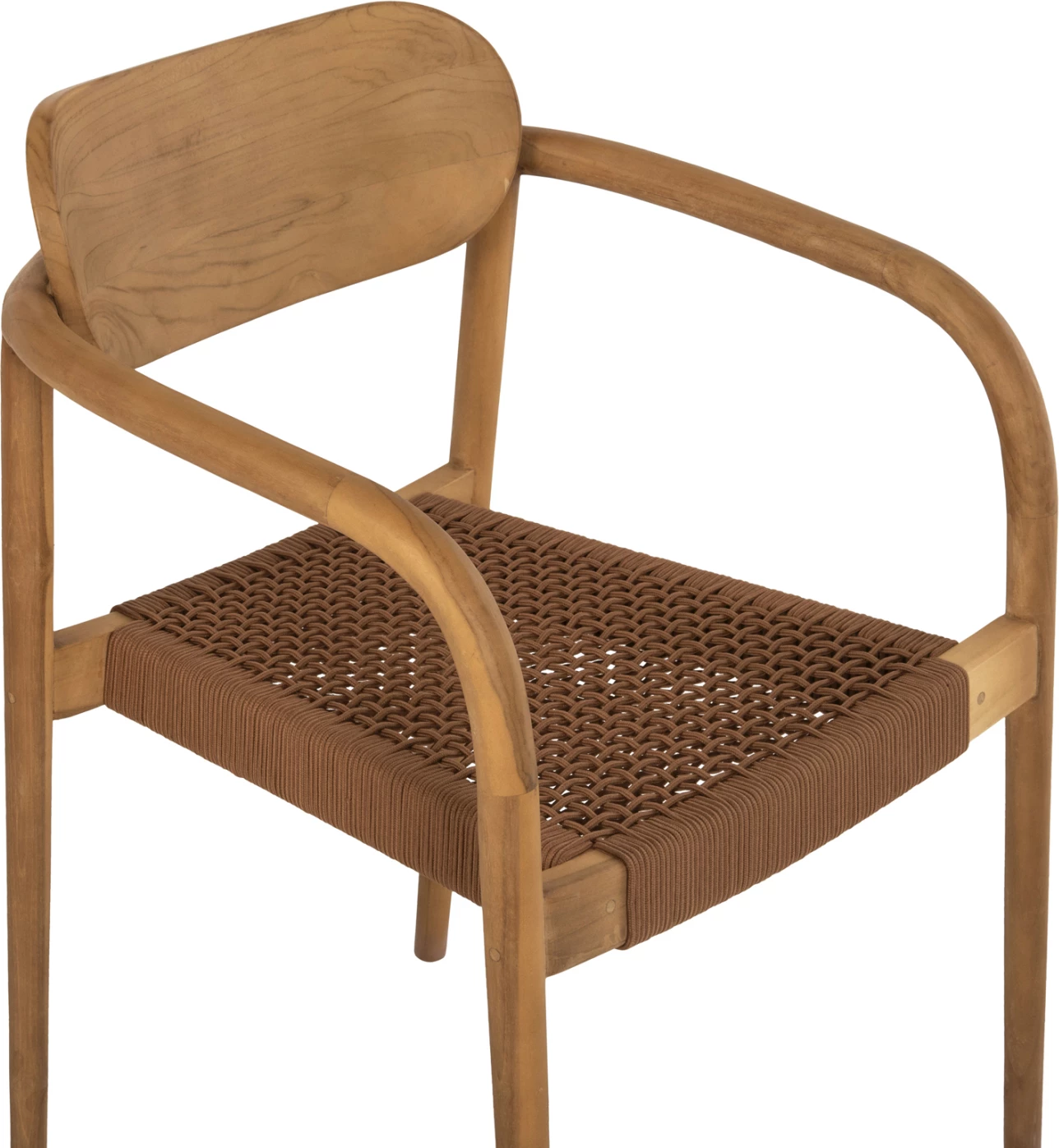 Fotelj OSLO FH9636.01 iz tikovine v naravni barvi in rjave vrvi 55x54x80Hcm