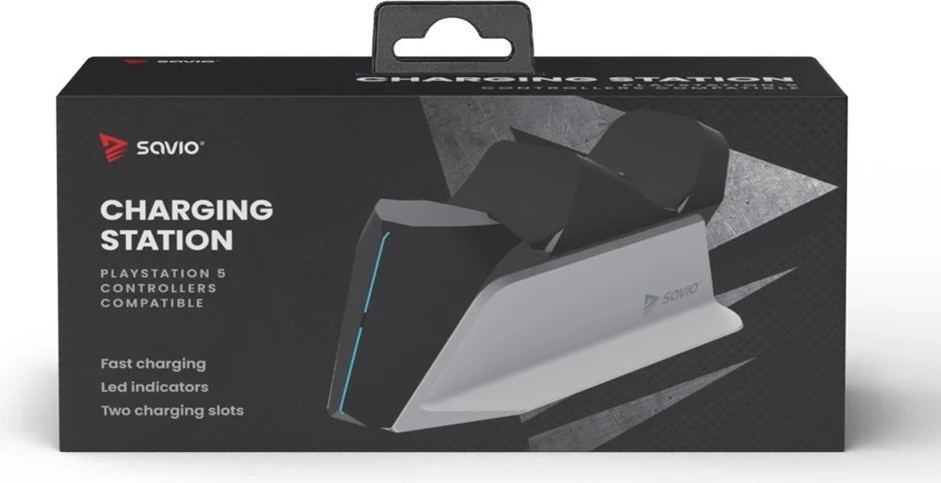 Dvojna postaja za polnjenje za PS5 krmilnike SAVIO GCS-01, USB, črna