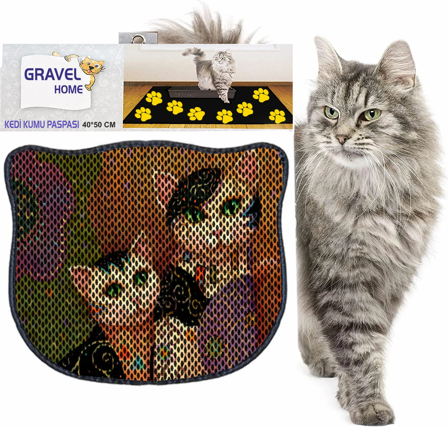 Preproga za mačje stelje Paws & Whiskers Kdkafa0106, večbarvna, 40x50 cm