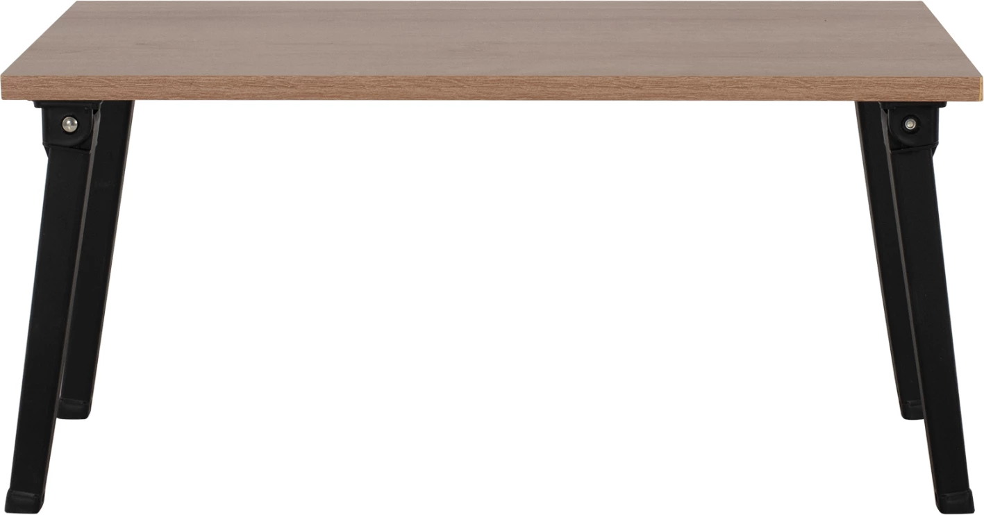Stranska miza/pladenj za posteljo BRITTA FH8965.11 zložljive črne kovinske noge-melamin v oreh 60x34x29Hcm