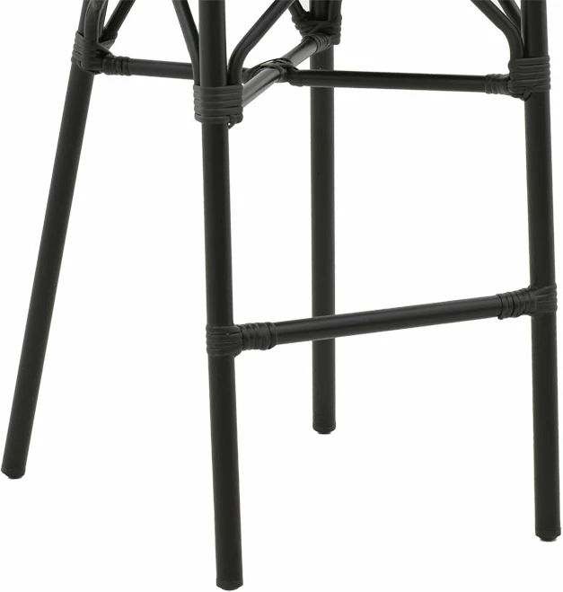 Barski stol iz aluminija, črn, tekstilene, Dezyan 41,5x53,5x116 cm