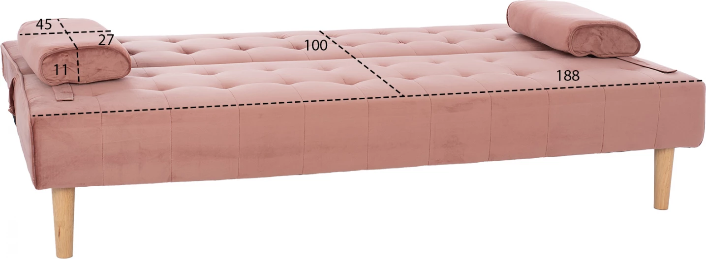 Sedežna garnitura WANDA FH3149.12 s prašno roza žametom 188X83X83Y cm