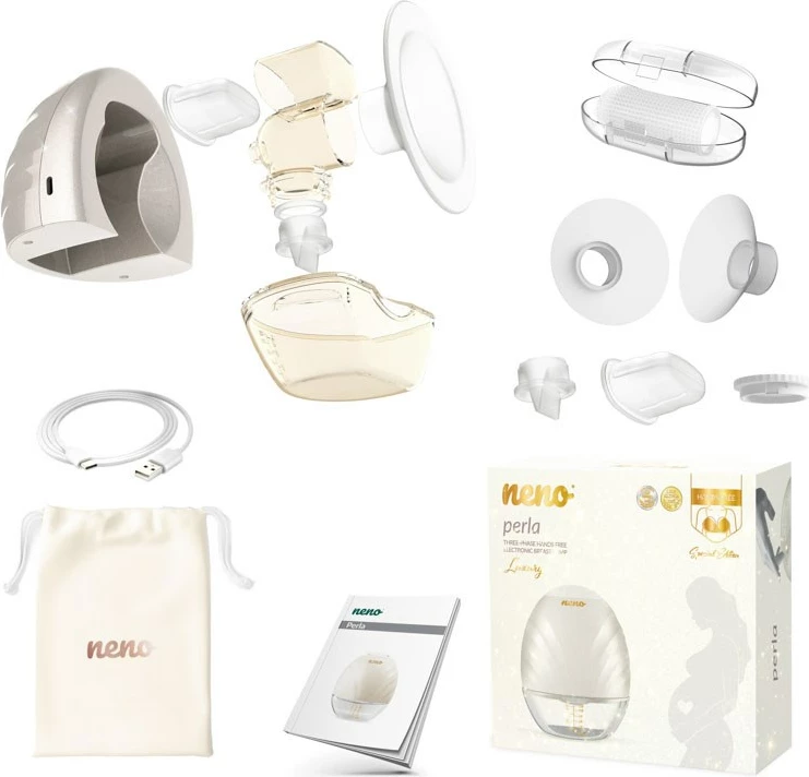 Električna prsna črpalka, brez kabla, z LCD zaslonom neno Perla