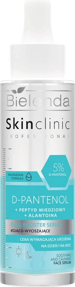 Pomirjujoči in hidrirajoči serum za obraz Bielenda Skin Clinic Professional D-pantenol Dual Booster, 45ml