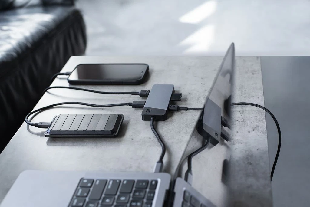 USB-C razdelilec Green Cell, Type-C, siv