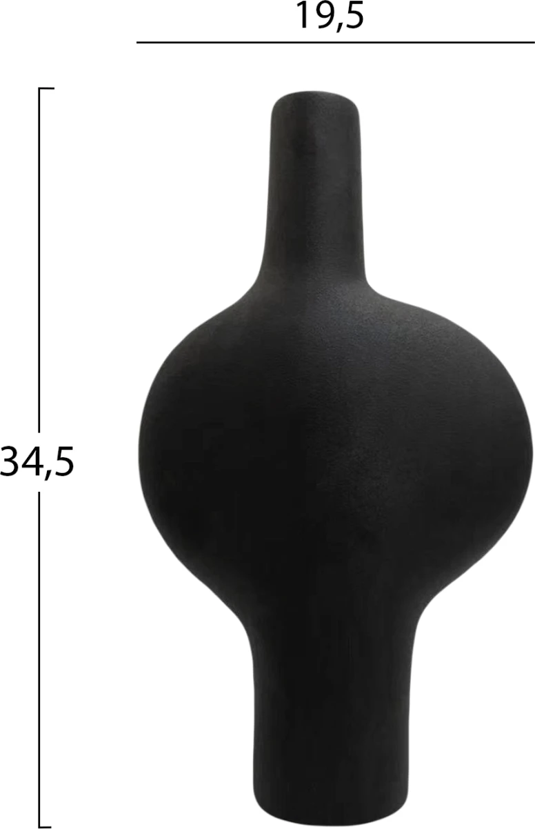 Keramična namizna dekoracija serije ARKEN FH4620.02 mat črna 19.5x8x34.5Hcm