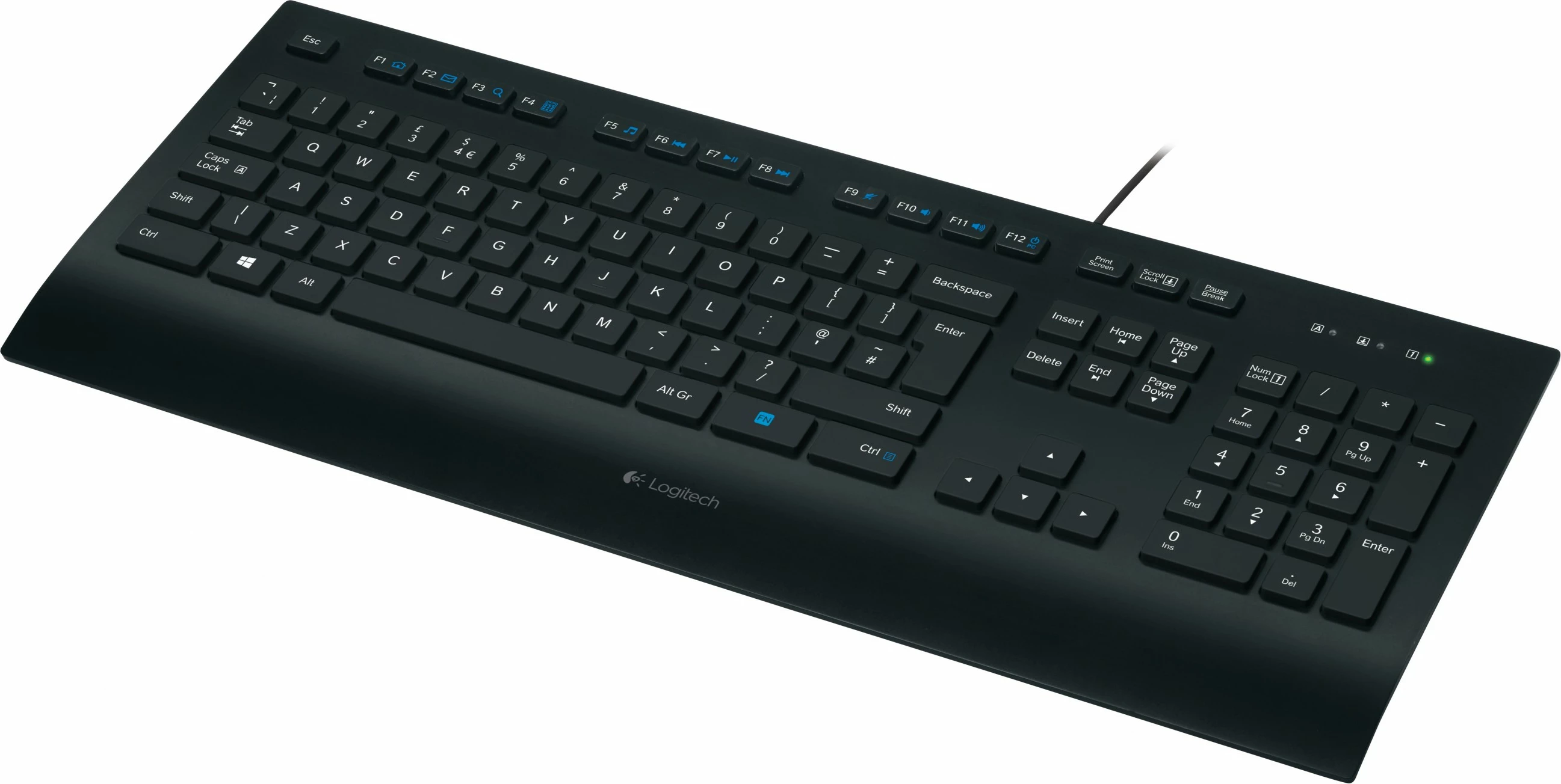 Polna velikost žična tipkovnica za podjetja Logitech K280e, USB, QWERTY, črna