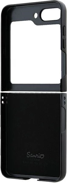 Ovitek za telefon Hello Kitty za Samsung Galaxy Z Flip 5, metalni logotip, črn