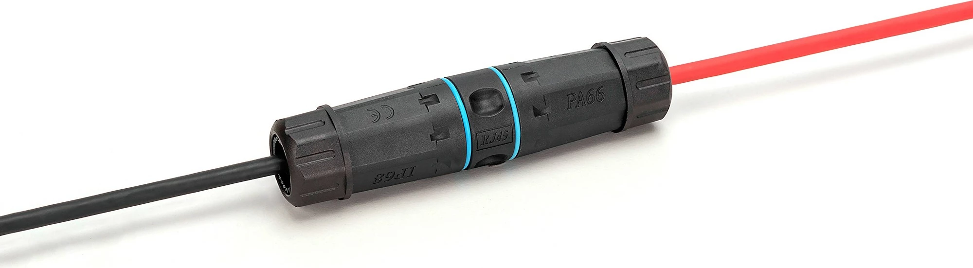 Nepremočljiv omrežni adapter CAT 6A, RJ45 na RJ45, IP68, črn Digitus