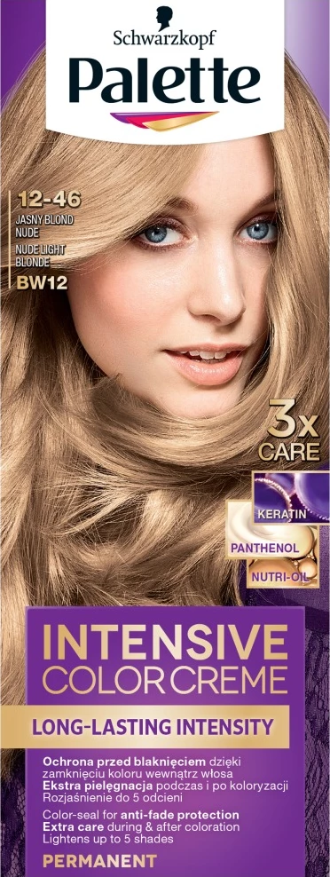 Barva za lase za ženske Palette Intensive Color Creme 12-46 (BW12) Svetlo blond nude
