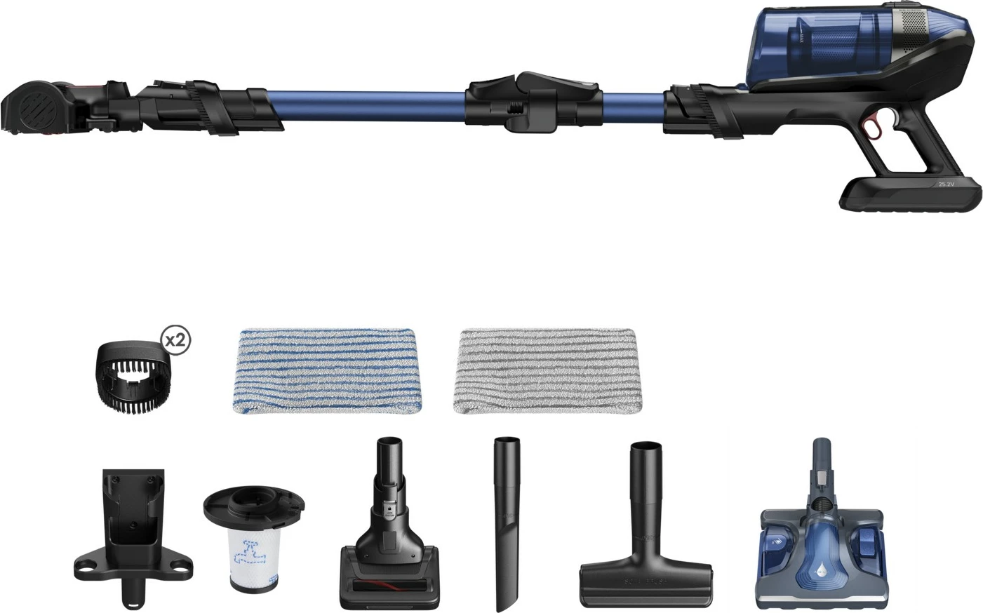 Brezžični sesalnik Rowenta X-Force Flex 12.60 Aqua RH98C0WO, modro/črn