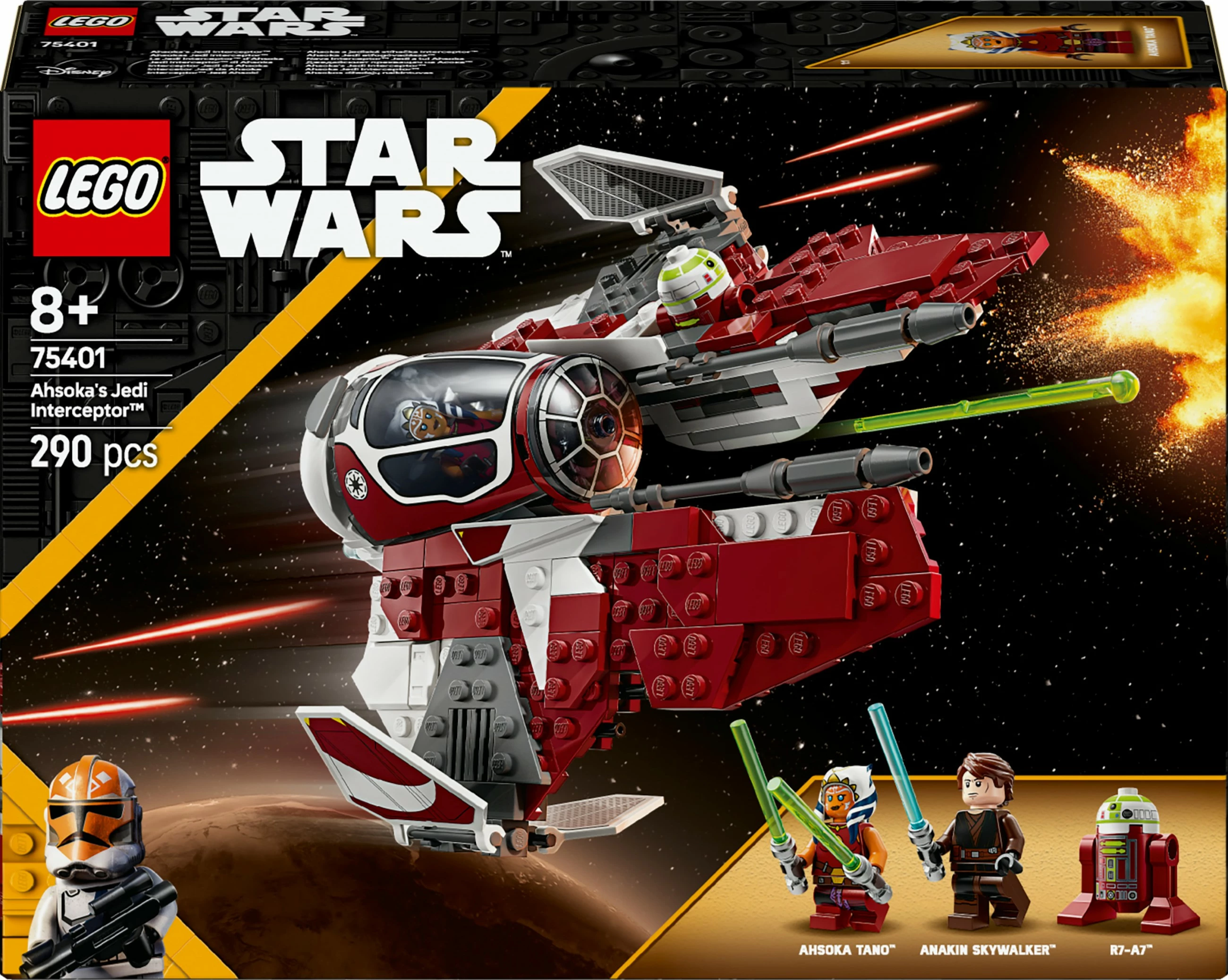 Gradbeni set Jedi Interceptor Ahsoka, LEGO Star Wars 75401, večbarven