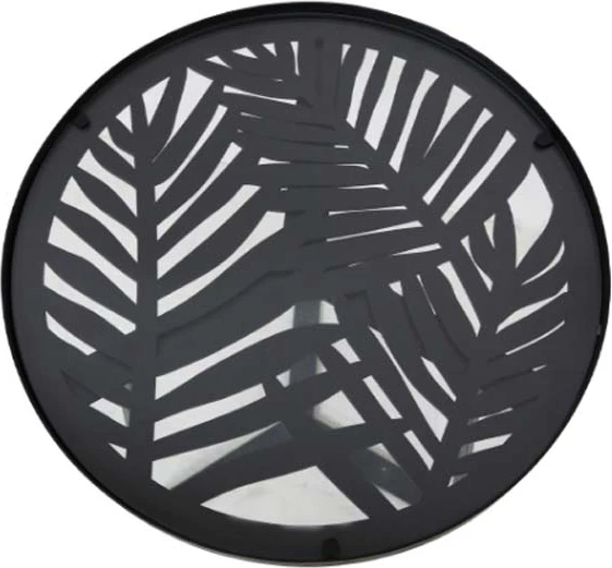 Set stranskih miz Jungle, 2 kosa, črne z vzorcem, 40x40x50