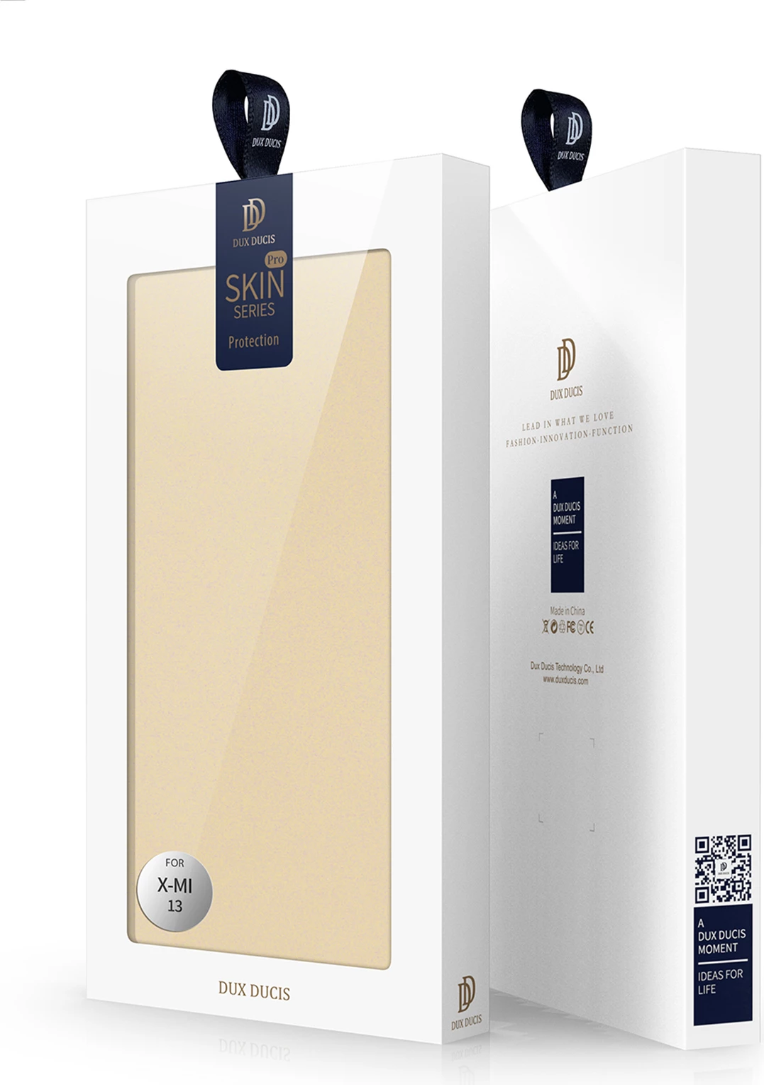 Ovitek za telefon z pokrovom, žepom za kartico in funkcijo stojala, zlati — Dux Ducis Skin Pro za Xiaomi 13
